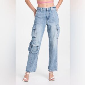 Pistola Anthropologie Bobbi Cargo Pocket Jeans Size 28 90s Y2K Slouchy Boho
